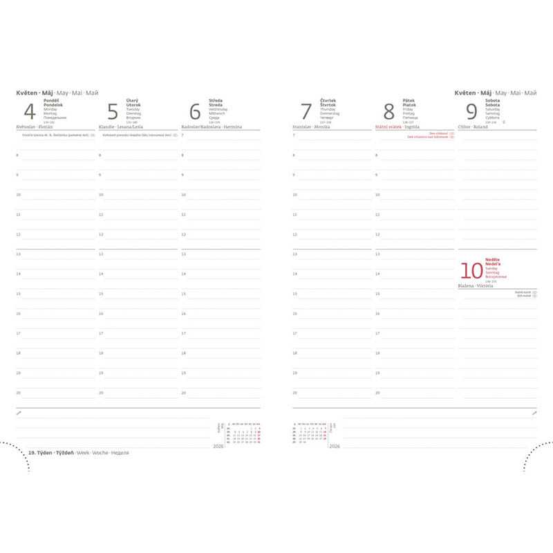 Diár (Gommato 2026) - 17 x 24 cm > modrá > týždenný B5