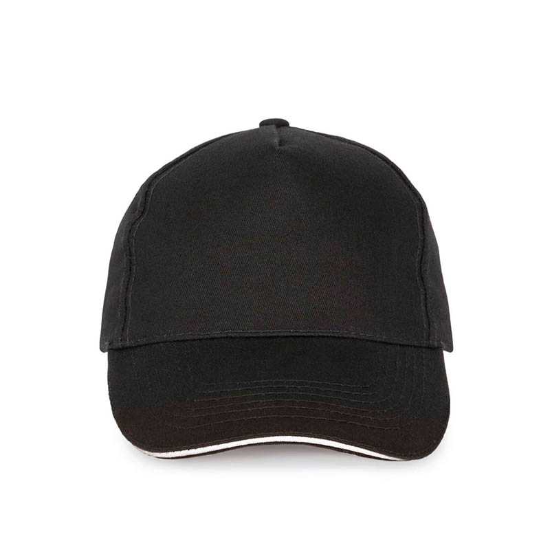 5 panelová šiltovka (KUP SANDWICH PEAK CAP - 5 PANELS) > čierna / biela