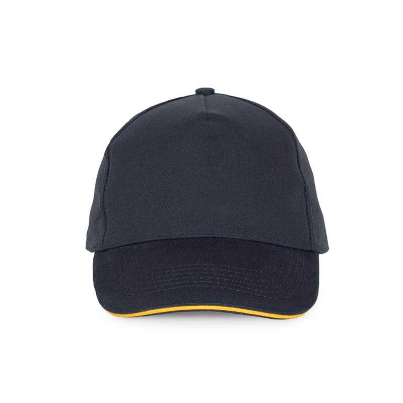 5 panelová šiltovka (KUP SANDWICH PEAK CAP - 5 PANELS) > modrá (navy) / žltá