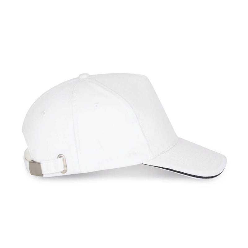 5 panelová šiltovka (KUP SANDWICH PEAK CAP - 5 PANELS) > biela / modrá (navy)