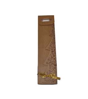 Darčeková krabica na víno (biela stužka) > hnedá > 43x10,5x8,5cm