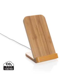 Bezdrôtovo nabíjací stojanček 5W z FSC bambusu > hnedá