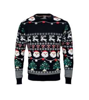 Vianočný LED sveter L/XL > čierna