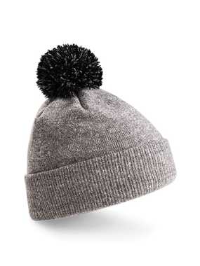 Unisex čiapka (Beechfield Snowstar Beanie) > šedá (heather) / čierna