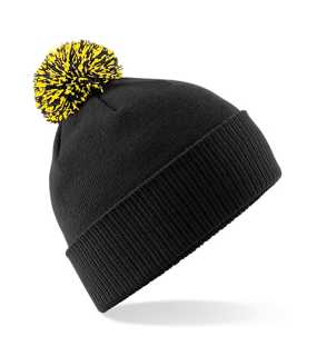Unisex čiapka (Beechfield Snowstar Beanie) > čierna / žĺta