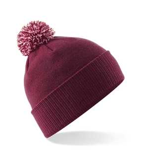 Unisex čiapka (Beechfield Snowstar Beanie) > červená (burgundy) / biela (off)