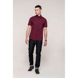 Pánska košeľa (KARIBAN MENS SHORT SLEEVE SHIRT) > červená (wine) > 2XL