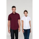 Pánska košeľa (KARIBAN MENS SHORT SLEEVE SHIRT) > červená (wine) > 2XL