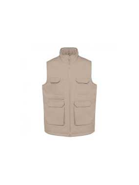 Unisex vesta (UNISEX PADDED MULTI-POCKET POLYCOTTON VEST) > béžová > S