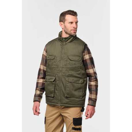 Unisex vesta (UNISEX PADDED MULTI-POCKET POLYCOTTON VEST) > zelená (dark khaki) > 2XL