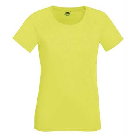 Dámske tričko (FRUIT OF THE LOOM New Lady-Fit Performance T) > žltá (bright) > XL