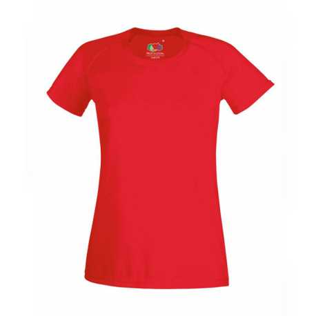 Dámske tričko (FRUIT OF THE LOOM New Lady-Fit Performance T) > červená > S