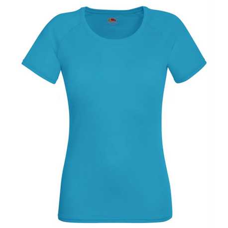 Dámske tričko (FRUIT OF THE LOOM New Lady-Fit Performance T) > modrá (azure) > S