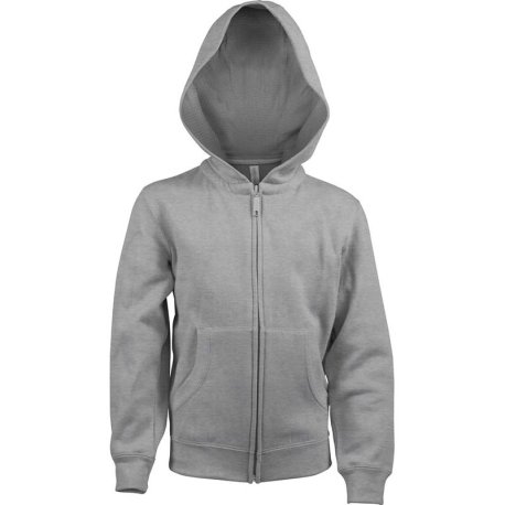 Detská mikina (KARIBAN KARIBAN KIDS FULL ZIP HOODED SWEATSHIRT)>šedá (oxford)>6/8