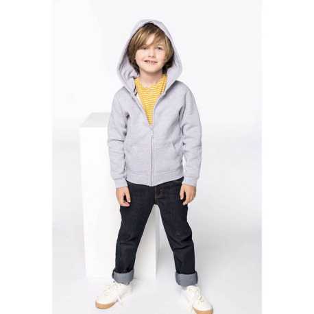 Detská mikina (KARIBAN KARIBAN KIDS FULL ZIP HOODED SWEATSHIRT)>šedá (oxford)>6/8