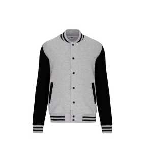 Unisex mikina (KARIBAN UNISEX TEDDY FLEECE JACKET) > šedá (oxford) / čierna > M