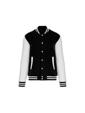 Unisex mikina (KARIBAN UNISEX TEDDY FLEECE JACKET) > čierna / biela > L