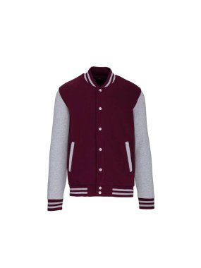 Unisex mikina (KARIBAN UNISEX TEDDY FLEECE JACKET) > červená(wine)/šedá(oxford) > 3XL