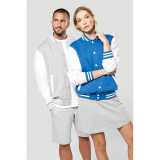 Unisex mikina (KARIBAN UNISEX TEDDY FLEECE JACKET) > šedá(oxford)/biela > S