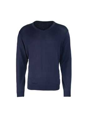 Pánsky sveter (PREMIER MENS V-NECK KNITTED SWEATER) > modrá (navy) > L