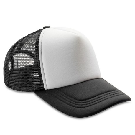 5 panelová šiltovka (RESULT Core Detroit 1/2 Mesh Truckers Cap) > čierna / biela
