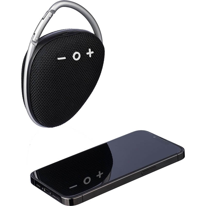 Outdoorový reproduktor s karabínou > čierna