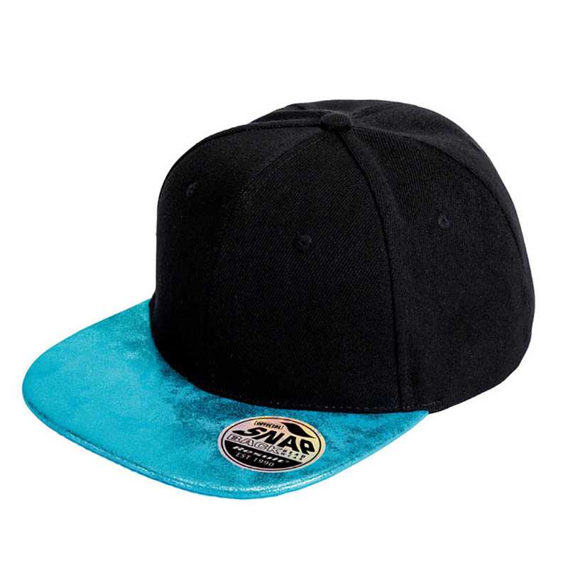 Šiltovka(RESULT RONX GLITTER FLAT PEAK SNAPBACK CAP) > čierna / tyrkysová