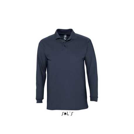 Pánska polokošeľa (SOLS WINTER-II LONG SLEEVE POLO SHIRT) > modrá (navy) > S