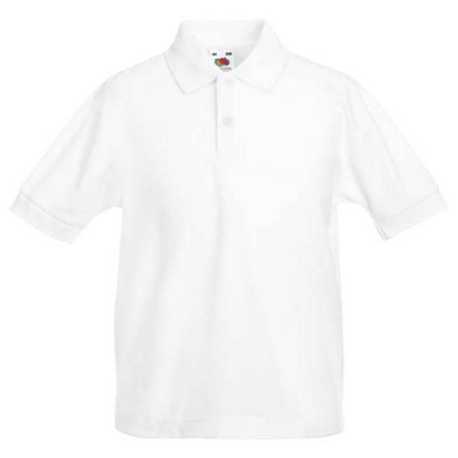 Detská polokošeľa (FRUIT OF THE LOOM Kids 65/35 Polo ) > biela > 3/4