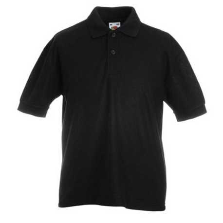 Detská polokošeľa (FRUIT OF THE LOOM Kids 65/35 Polo ) > čierna > 3/4