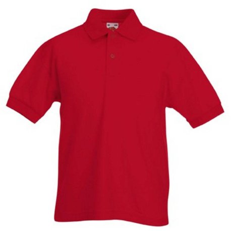 Detská polokošeľa (FRUIT OF THE LOOM Kids 65/35 Polo ) > červená > 3/4