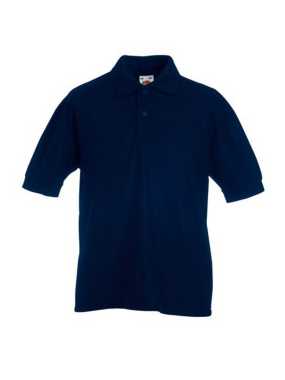 Detská polokošeľa (FRUIT OF THE LOOM Kids 65/35 Polo ) > modrá (deep navy) > 12/13