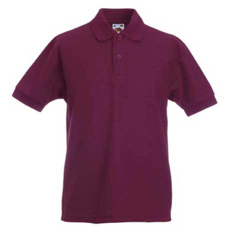 Detská polokošeľa (FRUIT OF THE LOOM Kids 65/35 Polo ) > červená (burgundy) > 3/4