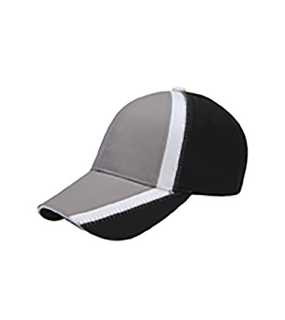 6 panelová šiltovka > šedá / biela / čierna