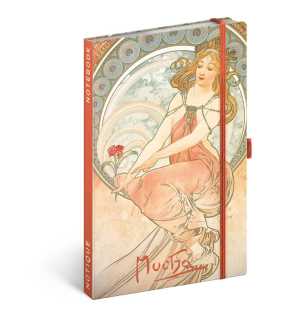 Zápisník (Alfons Mucha – Maliarstvo) - 13 x 21 x 2 cm > linajkový