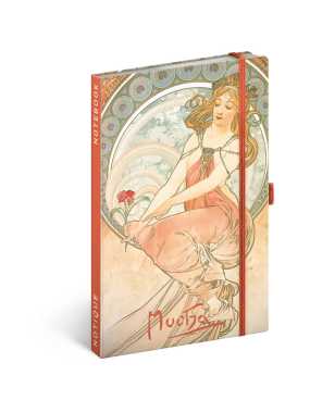 Zápisník (Alfons Mucha – Maliarstvo) - 13 x 21 x 2 cm > linajkový