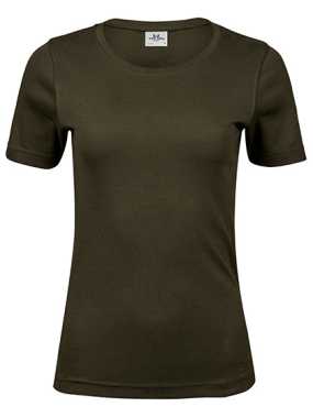 Dámske tričko (Tee Jays Womens Interlock Tee) > zelená (dark olive) > XL