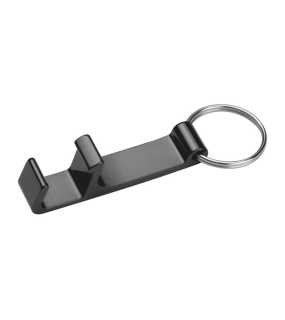 Otvárač fliaš a držiak na mobil s kľúčenkou > čierna