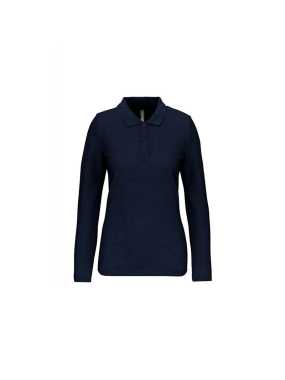 Dámska polokošeľa (LADIES' LONG-SLEEVED POLO SHIRT) > modrá (navy) > 3XL