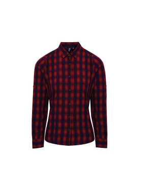 Dámska košeľa(PREMIER "MULLIGAN" CHECK - LADIES COTTON LS SHIRT)>červená/modrá(navy)>M