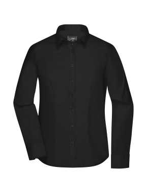 Dámska košeľa(JN Ladies Shirt Longsleeve Micro-Twill) > čierna > XS