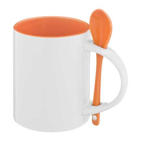 Hrnček s lyžičkou > oranžová