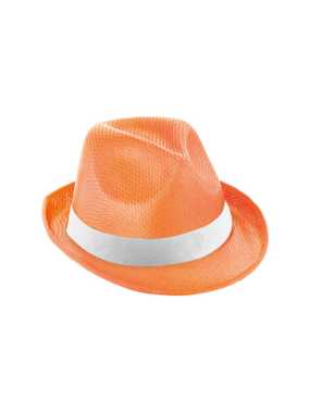 Klobúk s bielou stuhou > oranžová