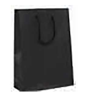 Darčeková papierová taška, šnúrkové uši > čierna > L (24x10x34 cm)