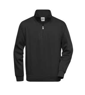 Pánska mikina (JN Workwear Half Zip Sweat) > čierna > L