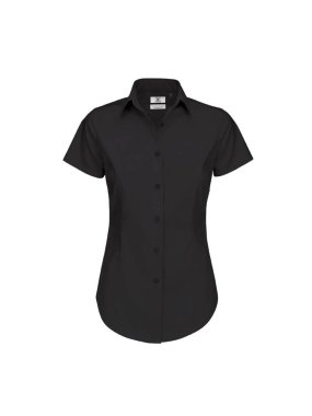 Dámska košeľa (B&C BLACK TIE SSL/WOMEN) > čierna > S