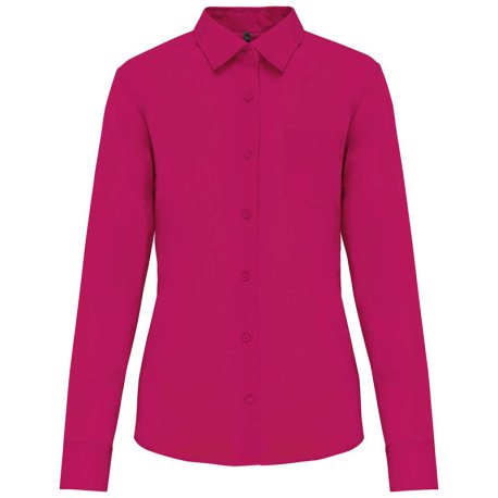 Dámska košeľa (KARIBAN LADIES LONG SLEEVE SHIRT) > ružová (fuchsia) > 2XL