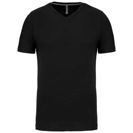 Pánske tričko (KARIBAN MENS SHORT SLEEVE V-NECK T-SHIRT) > čierna > L