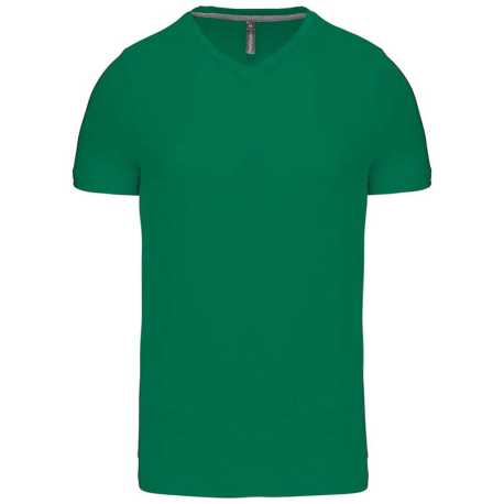 Pánske tričko (KARIBAN MENS SHORT SLEEVE V-NECK T-SHIRT) > zelená (kelly) > 2XL