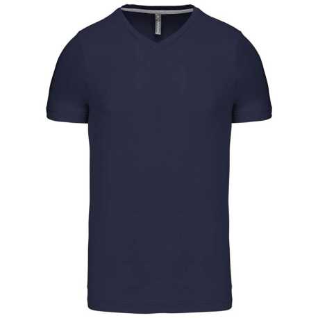 Pánske tričko (KARIBAN MENS SHORT SLEEVE V-NECK T-SHIRT) > modrá (navy) > S